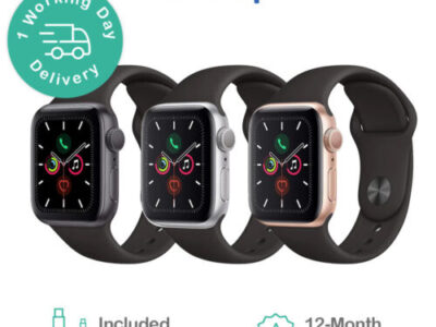 Apple Watch Series 5 Aluminium – 40mm 44mm All Colours – Black Band – Good
