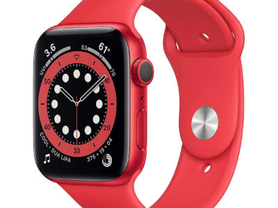 Apple Watch Series 6 40mm (GPS + Cellular) Aluminum Case w/ Red Sport Band M06R3