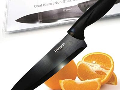 Kitchen Precision Chef Knife 8 Inch – Pro Kitchen Knife 20cm Chef’s Knives, Non Stick Stainless Steel Knife with Ergonomic Handle – Razor Sharp – Best Choice for Home Chef Kitchen Knives – KPCK1BL