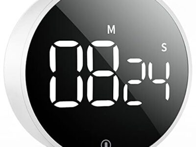 VOCOO Digital Kitchen Timer – Magnetic Countdown Countup Timer with Large LED Display Volume Adjustable, Easy for Cooking and for Seniors and Kids to Use (White)